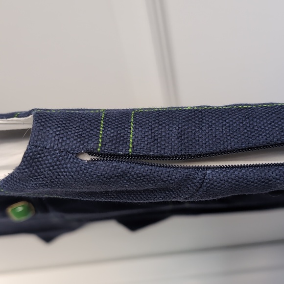 Lilly Pulitzer Navy Cap Sleeve Jewel Button Green Windowpane Stitched Dress - Picture 4 of 8